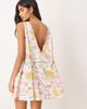 ASOS DESIGN ASOS DESIGN deep v shift dress in tropical print-Multi - 4
