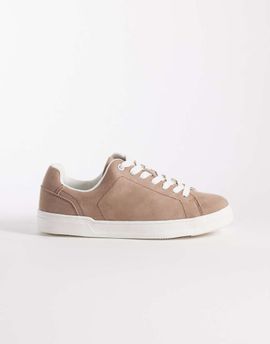 ASOS DESIGN ASOS DESIGN Delta lace up sneakers in sand suedette-Neutral