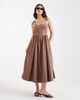ASOS DESIGN ASOS DESIGN denim ballerina midi dress in mocha-Brown - 1