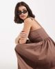 ASOS DESIGN ASOS DESIGN denim ballerina midi dress in mocha-Brown - 3