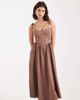 ASOS DESIGN ASOS DESIGN denim ballerina midi dress in mocha-Brown - 4