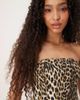 ASOS DESIGN ASOS DESIGN denim bandeau peplum top in leopard-Brown - 3