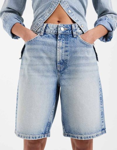ASOS DESIGN ASOS DESIGN denim bermuda shorts in light vintage-Blue