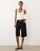 ASOS DESIGN ASOS DESIGN denim Bermuda shorts with suede belt detail in black - 1