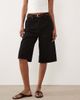 ASOS DESIGN ASOS DESIGN denim Bermuda shorts with suede belt detail in black - 2