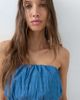 ASOS DESIGN ASOS DESIGN denim bubble bandeau top in mid blue - part of a set - 2