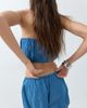 ASOS DESIGN ASOS DESIGN denim bubble bandeau top in mid blue - part of a set - 4