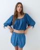 ASOS DESIGN ASOS DESIGN denim bubble hem blouse in mid blue - part of a set - 2