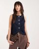 ASOS DESIGN ASOS DESIGN denim button up curve hem top in mid blue - 1