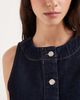 ASOS DESIGN ASOS DESIGN denim button up curve hem top in mid blue - 3