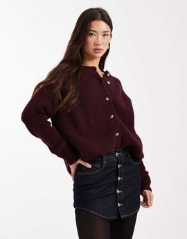 ASOS DESIGN ASOS DESIGN denim button up curved hem mini skirt in rinse-Blue