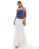 ASOS DESIGN ASOS DESIGN denim cami top with blanket stitch hem in mid blue-Navy - 2