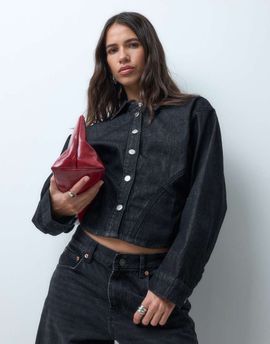 ASOS DESIGN ASOS DESIGN denim cinched waist shirt in wash black