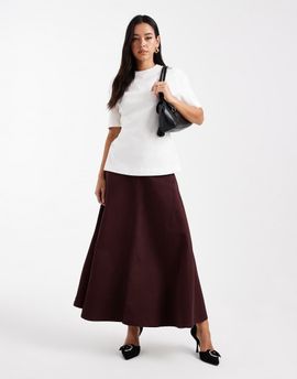 ASOS DESIGN ASOS DESIGN denim circle skirt in plum-Purple