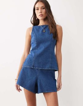 ASOS DESIGN ASOS DESIGN denim clean a-line shorts in mid blue - part of a set