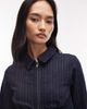 ASOS DESIGN ASOS DESIGN denim collar shirt with double ended zip in pinstripe - part of a set-Navy - 3
