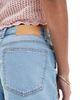 ASOS DESIGN ASOS DESIGN denim comfort mom shorts in light wash-Blue - 3