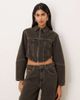 ASOS DESIGN ASOS DESIGN denim corset shirt jacket in brown - part of a set - 1