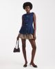 ASOS DESIGN ASOS DESIGN denim crew neck vest with peplum pleat detail in rinse-Blue - 1