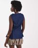 ASOS DESIGN ASOS DESIGN denim crew neck vest with peplum pleat detail in rinse-Blue - 3