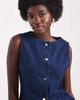 ASOS DESIGN ASOS DESIGN denim crew neck vest with peplum pleat detail in rinse-Blue - 4