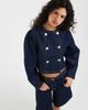 ASOS DESIGN ASOS DESIGN denim double breasted cocoon sleeve jacket in indigo-Blue - 1