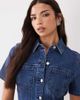 ASOS DESIGN ASOS DESIGN denim fitted mini shirt dress in rich blue - 3