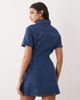 ASOS DESIGN ASOS DESIGN denim fitted mini shirt dress in rich blue - 4