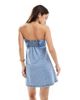 ASOS DESIGN ASOS DESIGN denim fold over bandeau mini dress in midwash-Blue - 2