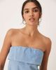 ASOS DESIGN ASOS DESIGN denim fold over bandeau top in light blue - 2
