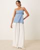 ASOS DESIGN ASOS DESIGN denim fold over bandeau top in light blue - 3