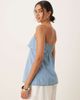 ASOS DESIGN ASOS DESIGN denim fold over bandeau top in light blue - 4