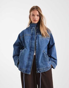ASOS DESIGN ASOS DESIGN denim funnel neck jacket-Blue