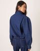 ASOS DESIGN ASOS DESIGN denim gathered shoulder funnel neck jacket in mid blue - 4