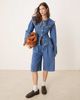 ASOS DESIGN ASOS DESIGN denim jacket with frill collar and seam detail-Blue - 2
