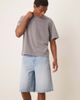 ASOS DESIGN ASOS DESIGN denim jorts with embroidered back pockets in mid wash blue - 1