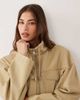 ASOS DESIGN ASOS DESIGN denim lightweight funnel neck jacket in stone-Brown - 1