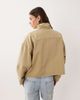 ASOS DESIGN ASOS DESIGN denim lightweight funnel neck jacket in stone-Brown - 4