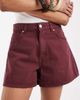 ASOS DESIGN ASOS DESIGN denim longer A-line shorts in burgundy-Brown - 1