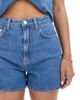 ASOS DESIGN ASOS DESIGN denim longline a line shorts in mid blue - part of a set - 4