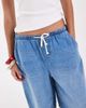 ASOS DESIGN ASOS DESIGN denim loose bermuda shorts with tie waist detail in mid blue - 3