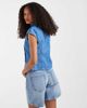ASOS DESIGN ASOS DESIGN denim mandarin collar top in mid blue - 2