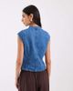 ASOS DESIGN ASOS DESIGN denim mandarin top in rinse-Blue - 3
