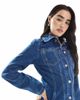 ASOS DESIGN ASOS DESIGN denim mini shirt dress with seam and pocket detailing in mid blue - 3