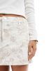 ASOS DESIGN ASOS DESIGN denim mini skirt in washed floral print-Neutral - 3