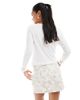 ASOS DESIGN ASOS DESIGN denim mini skirt in washed floral print-Neutral - 4