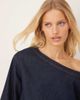 ASOS DESIGN ASOS DESIGN denim off the shoulder top with rolled cuffs in rinse wash-Navy - 2