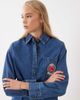 ASOS DESIGN ASOS DESIGN denim oversized shirt with embroidery detail in rich blue - 1