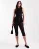 ASOS DESIGN ASOS DESIGN denim peplum top with bow back detail in washed black - 4