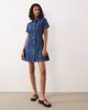 ASOS DESIGN ASOS DESIGN denim pleat hem shirt dress in midwash blue - 2